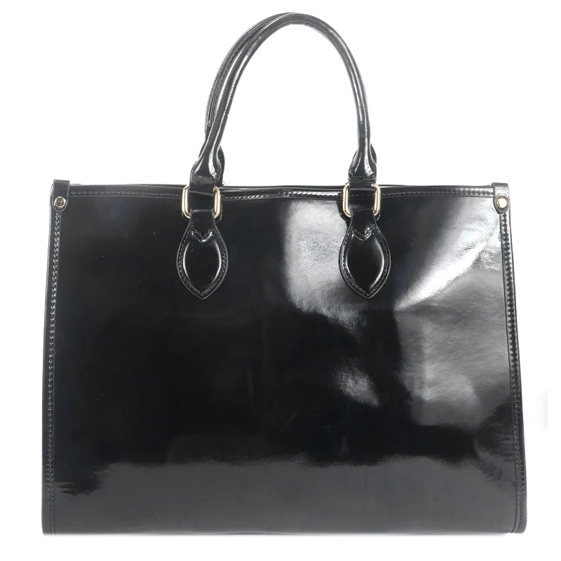 고르피아 신상 패션 디자인 PU 가죽 블랙 여성 가방 대용량 토트백 숄더백 핸드백 편리한 여행용