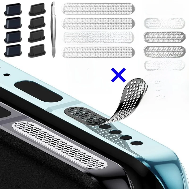 1-12 szt. Uniwersalna metalowa siatka ochronna przed kurzem, samoprzylepna naklejka na otwór głośnika do iPhone 17 16 15 ProMax 16Plus, ochrona przed kurzem — zdjęcie 2