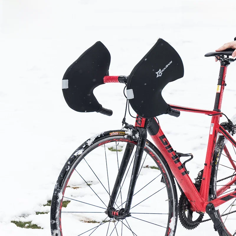 AliExpress ROCKBROS Winter Cycling Bar Gloves Windproof Keep Warm Road Bicycle Handlebar Mitts Cycling MTB Mountain Bike Gloves