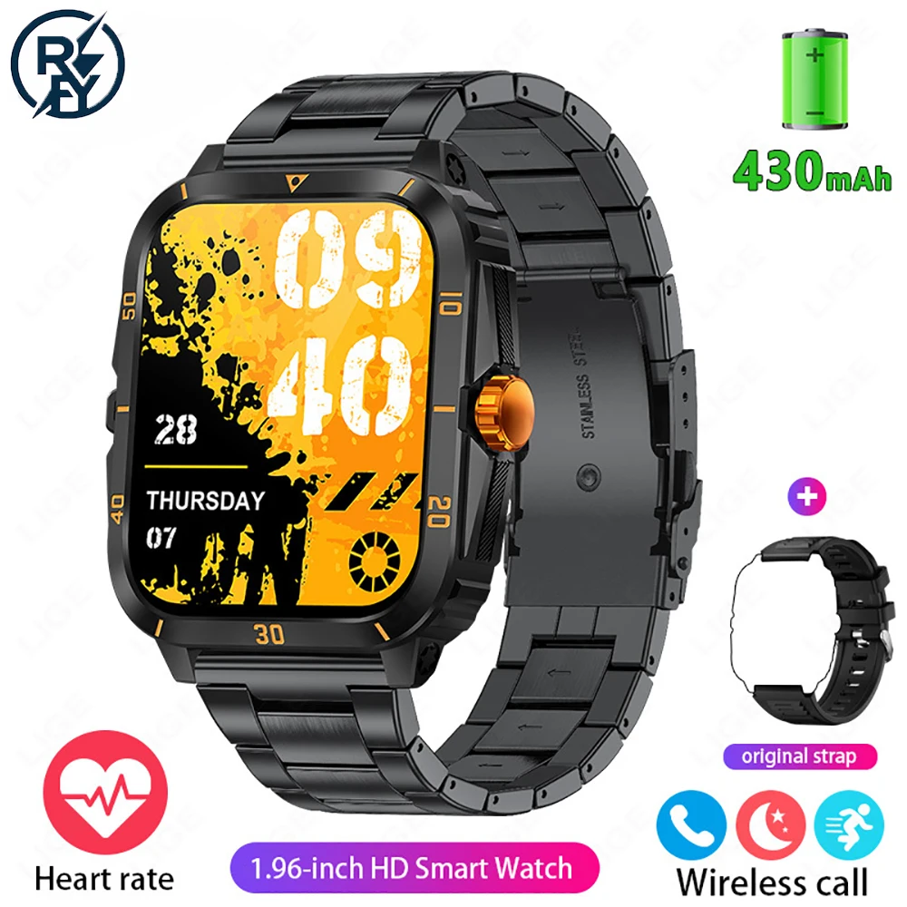 

KT71 Смарт-часы 1,96 "часы с сенсорным экраном, глубина 9,8 фута, водонепроницаемый фитнес-трекер, монитор сердечного ритма, кислорода в крови, монитор сна