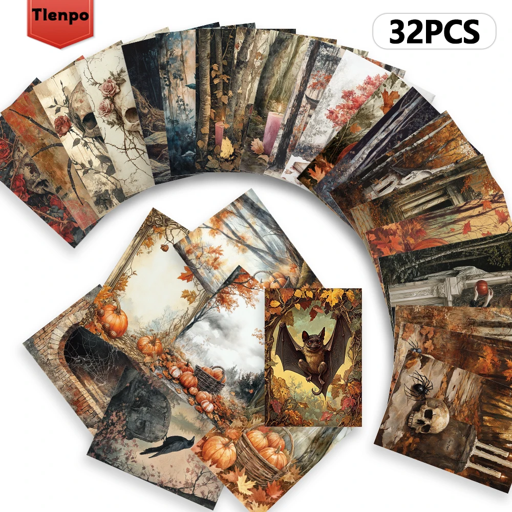 32 Stück, Vintage-Herbsternte-Postkarte, Halloween, Geburtstags-/Jubiläumsgeschenk, Sammlerstück, geeignet zum Verschenken, erhältlich. – Detail 5