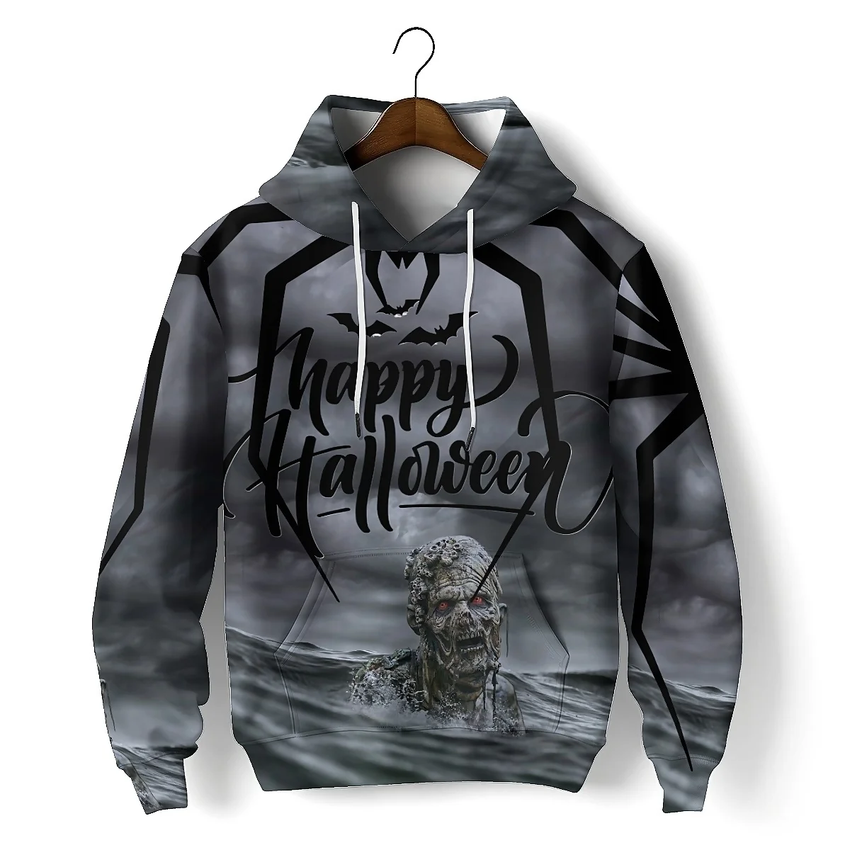 SONSPEE unisex hoodie combines street fashion and autumn vibes, with long sleeves and a 3D skull graphic for a daring look
