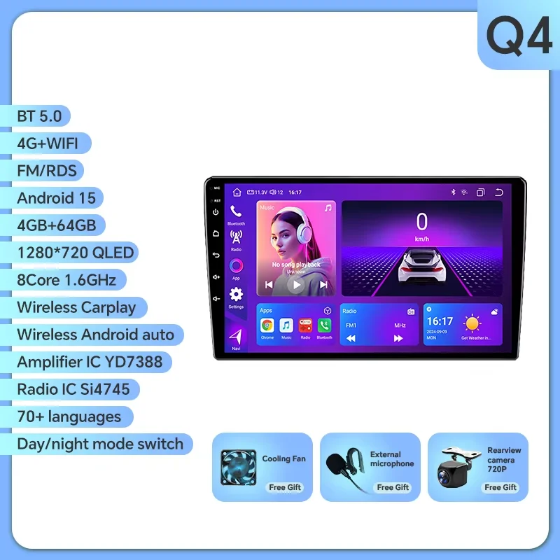Autoradio voor Toyota Prius 2009 - 2015 XW30 Draadloze Carplay Android Auto Auto Multimedia Speler 2 Din