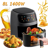 1400W 8L Air Fryer Without Oil Household Programmable Smart LED Touch AirFryer Thermal Cycle Oven Cooker French Fries Chicken