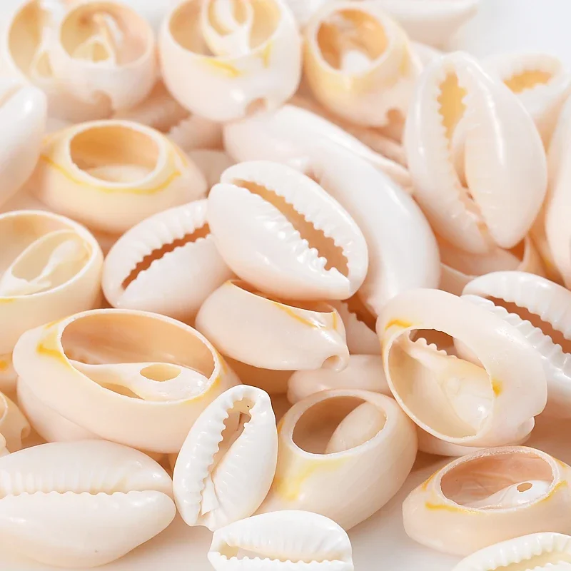Naturalne białe owalne koraliki z otworami Cowrie Conch Ręcznie robione luźne koraliki dystansowe do tworzenia biżuterii Bransoletka Naszyjnik — zdjęcie 2