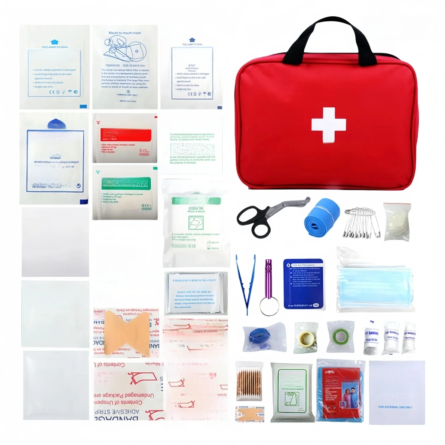 Draagbare 16-300 stuks noodoverlevingsset EHBO-kit voor medicijnen Outdoor Camping Wandelen Medische tas Noodhandtas - afbeelding 2