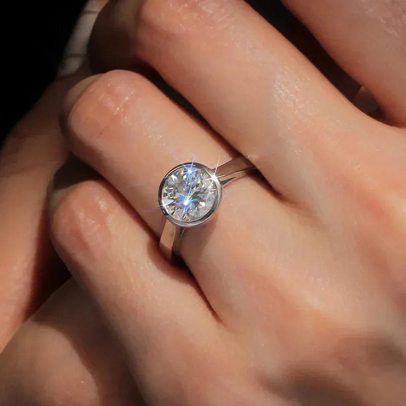 CAOSHI Fashion Bezel Setting Ring Kobieca obrączka ślubna Prosta konstrukcja Genialny okrągły kształt Biżuteria z cyrkoniami Propozycja akcesoriów — zdjęcie 2