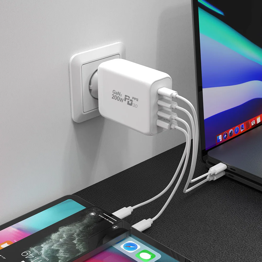 USB PD PPS C타입 GAN2 노트북 맥북 아이폰 갤럭시 200W 접지 멀티 초고속 충전기