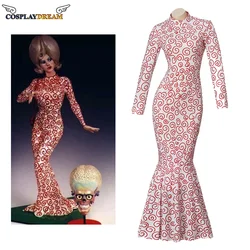 (in stock) Lisa Marie Cosplay Martian Spy Girl Costume Lisa Marie Cosplay Attacks Female Alien Dress Sexy Print Dress