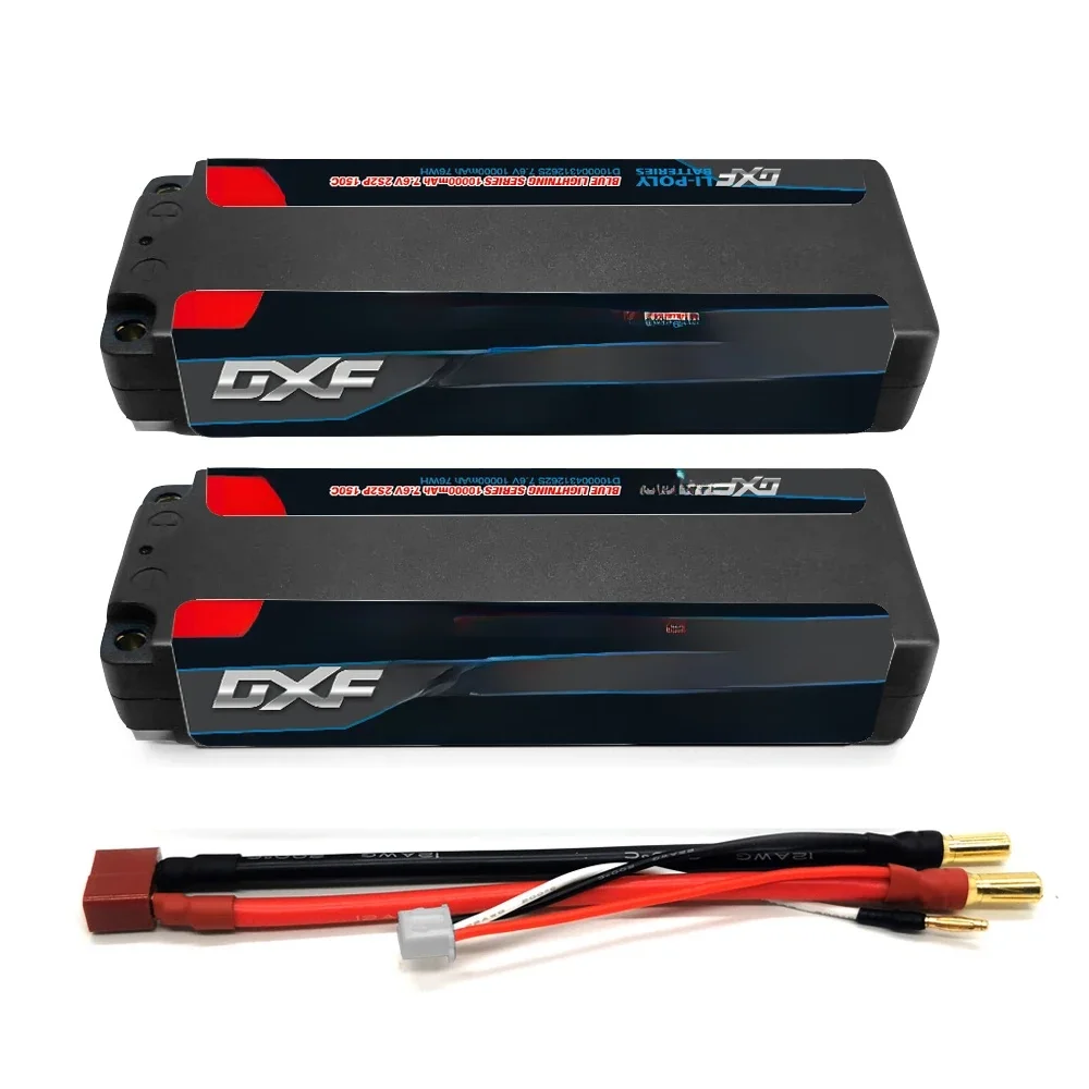 DXF 2S Lipo Batterij 10000mAh 7.6V 150C 5mm T Plug Hardcase Voor 1/10 Buggy Truggy Offroad boot Auto Boot Vrachtwagen RACING Helikopter - afbeelding 2
