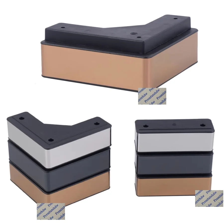 

4Pcs Plastic Stainless Steel Wrapped Corner Sofa Furniture Feet Rose Gold Silver Black With Screw