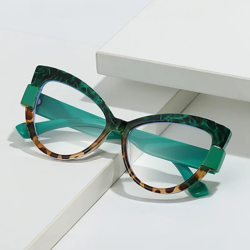 

Женские большие очки для чтения «кошачий глаз», модные модные негабаритные очки для дальнего видения, мужские и женские антисиние очки с диоптриями