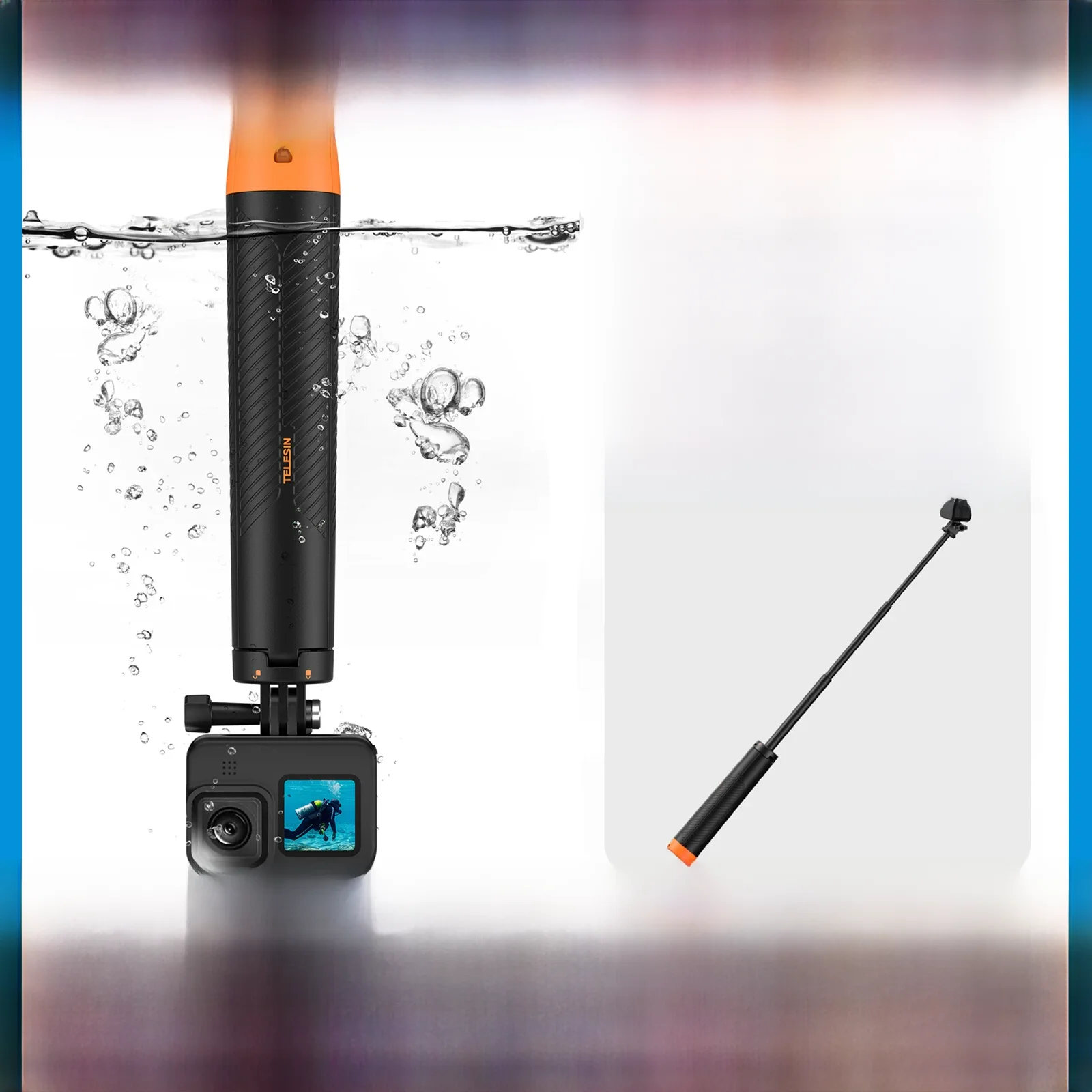 TELESIN – barre de flottabilité sous-marine, trépied extensible pour Selfie, pour Gopro Insta360 DJI OSMO, accessoires de caméra d'action