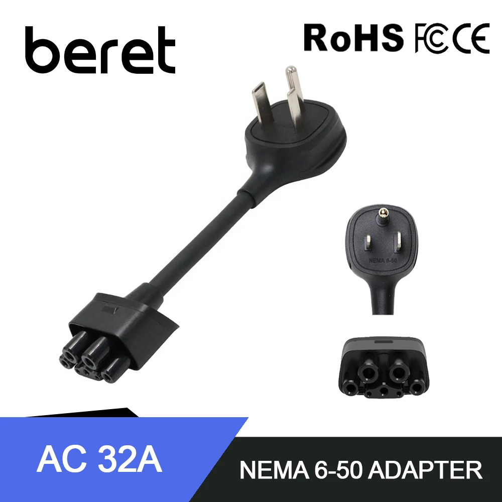 

Адаптер NEMA 6-50 16А/32А, совместимый с мобильным портативным зарядным устройством Tesla 2-го поколения, новый, для моделей 3/Y/X/S/Cybertruck