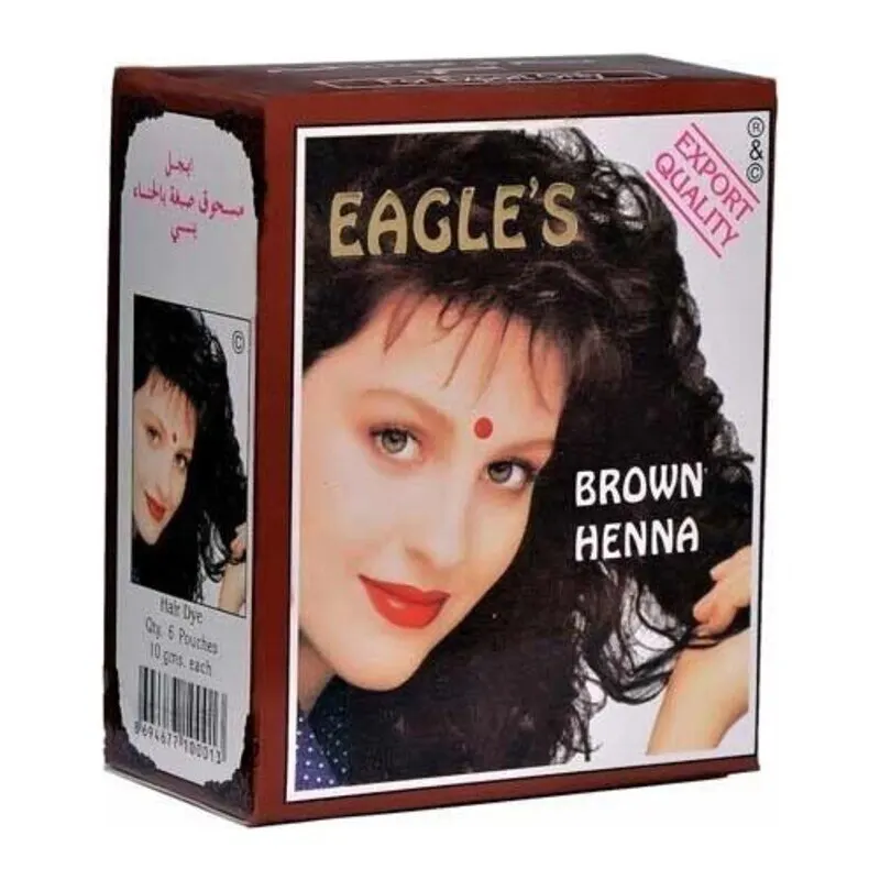 Eagle's Henna Brown Original Indian Henna 10 gr 6 Pack Hair dye Color Henna Natural Hair color harmless color henna for tattoos