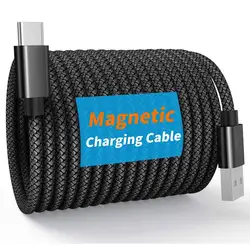 USB C To C Magnetic Fast Charger Cable for iPhone 15 66W USB A To C Charging Wire For Macbook Laptop Samsung Fast Charging Cable