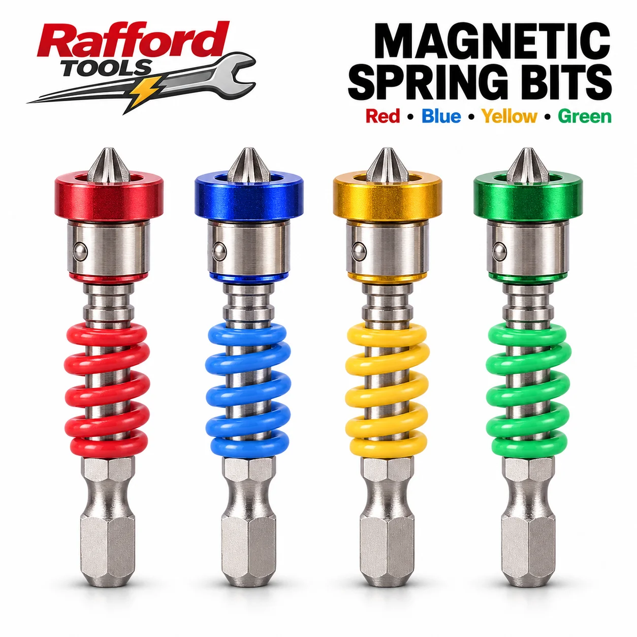 Rafford Magnetic Phillips Screwdriver Bit 60mm Spring Design 1/4 Inch Hex Shank for Electric Drills and DIY Repairs Locatingring