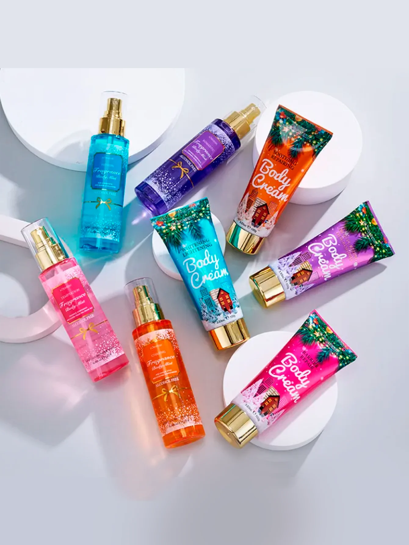 مجموعة من 2 بخاخ مرطب 120 مل وغسول للجسم 100 جرام في مجموعة من 2 بخاخ مرطب 120 مل وغسول للجسم 100 جرام في علبة هدية