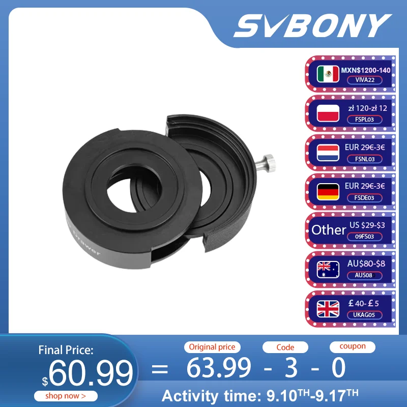 SVBONY SV226 Filterlade Geïntegreerd gegoten Nti-lichtlekkend ontwerp voor 1,25 en 2 inch op filter gemonteerde Deep Sky-fotografie