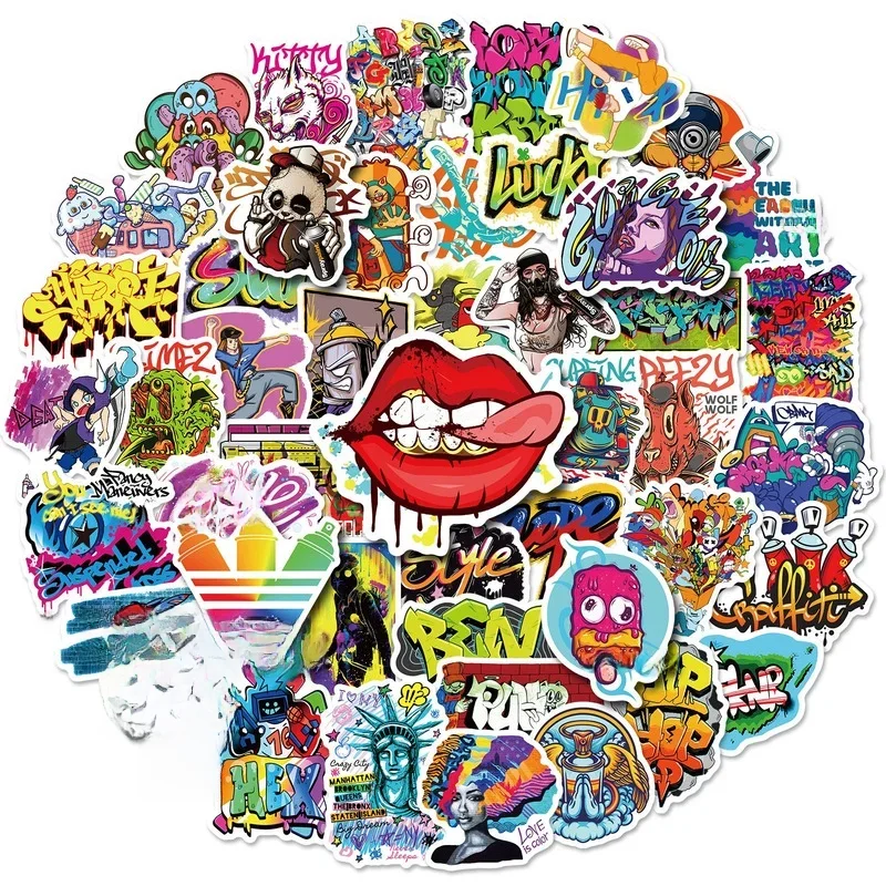 Autocollants en vinyle Graffiti de rue, 10/25/50 pièces, autocollants esthétiques pour bagages, casque de moto, bouteille d'eau, téléphone, ordinateur portable, Skateboard