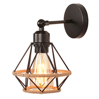 Vintage LED Wall Light Industrial Adjustable Iron Base Wall Sconce  E27 Iron Home Lighting Cage Lampshade