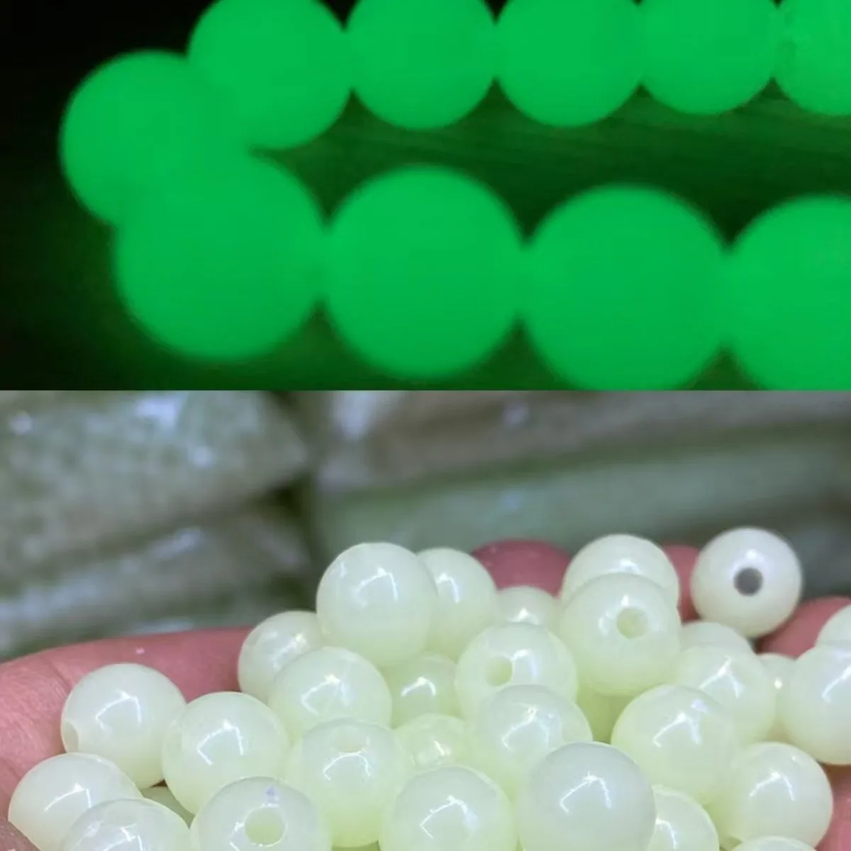 500-30pcs 4-12mm Green Luminous Round Acrylic Spacer Beads For Jewelry Making Glow In The Dark Fishing DIY Bracelet Necklace