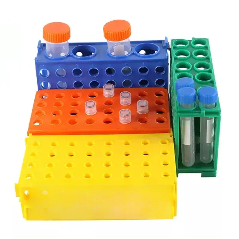 Wielofunkcyjny, czterostygowy stojak na probówki, do wykorzystania w odcinkach laboratoryjnych, z możliwością umieszczenia 80 probówek, do przechowywania probówek o pojemności 0,5 ml/1,5 ml/15 ml/50 ml. — zdjęcie produktu 7