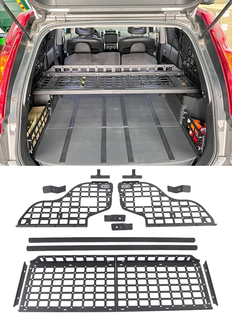 

For Nissan Rogue X-Trail T31 2008-2013 Modular Storage Molle Panel Shelf Window Shelf Rear Trunk Debris