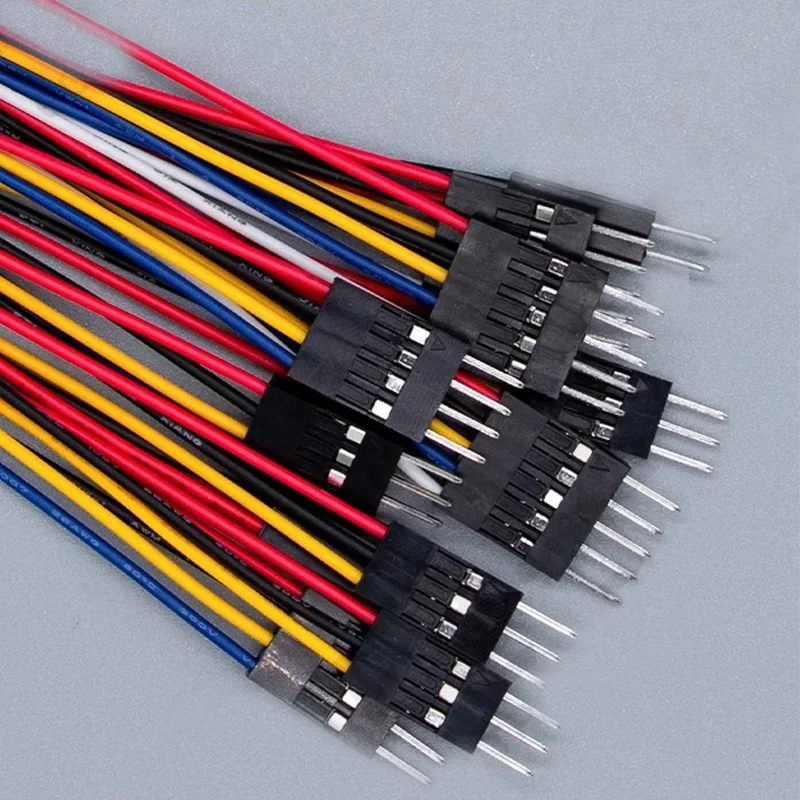 DuPont – fil terminal de couleur à une rangée de 2.54mm, 10 pièces, 2p3p4p12p, tête simple et double femelle à femelle/mâle à femelle/mâle à mâle