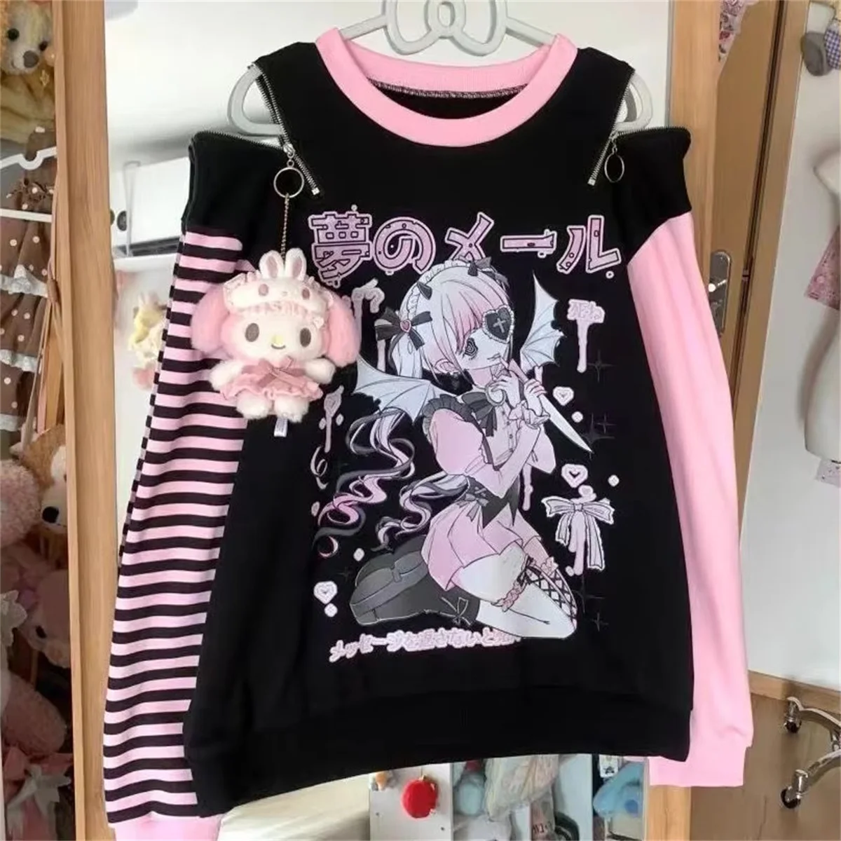 2026 Harajuku Kawaii Sweatshirts Damen Oberbekleidung Subkultur Pullover Langarm T-Shirts Damen Casual Y2k Kleidung Koreanische Tops – Detail 3