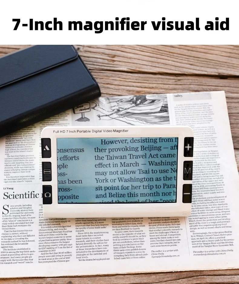 

7-inch HD visual aids dual cameras 5 million pixel writing reading blackboard 2-32x 4GB memory, 19 colors Magnifier visual aids