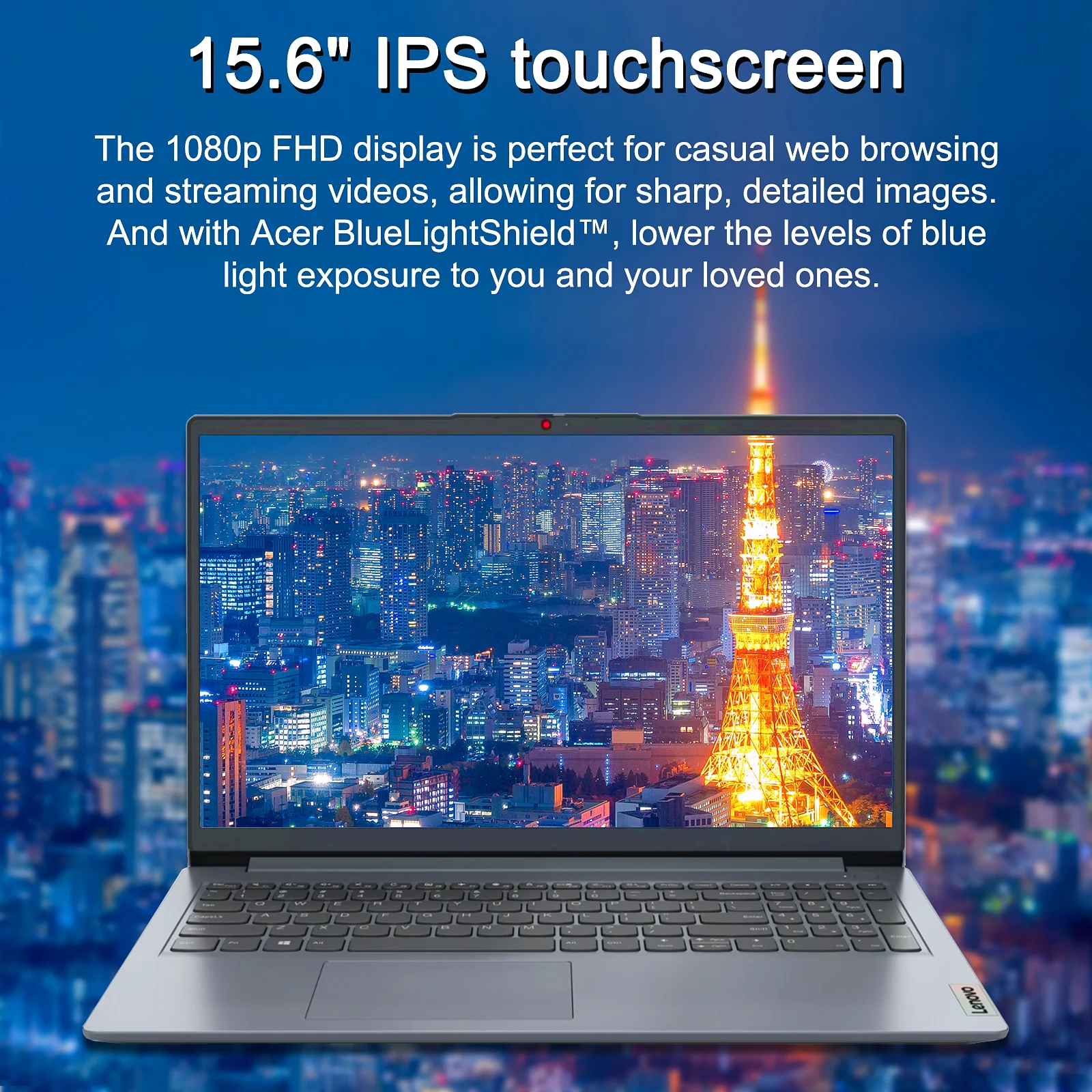 Lenovo Ideapad 1i 15.6" Touch Laptop, Intel Core i3-1215U, 15.6'' FHD Touchscreen Display, 16GB RAM, 512GB SSD, Intel Graphics