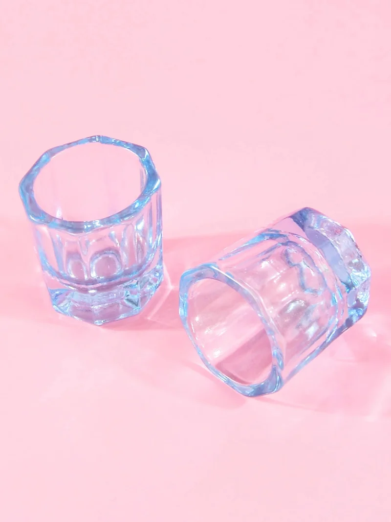 1/3/5 Stück Klimonla Glaskristallbecher, Nail Art Acryl Flüssigkeit Nail Art Tassen Schüssel Glaswaren Werkzeuge, lila, Nagelzubehör