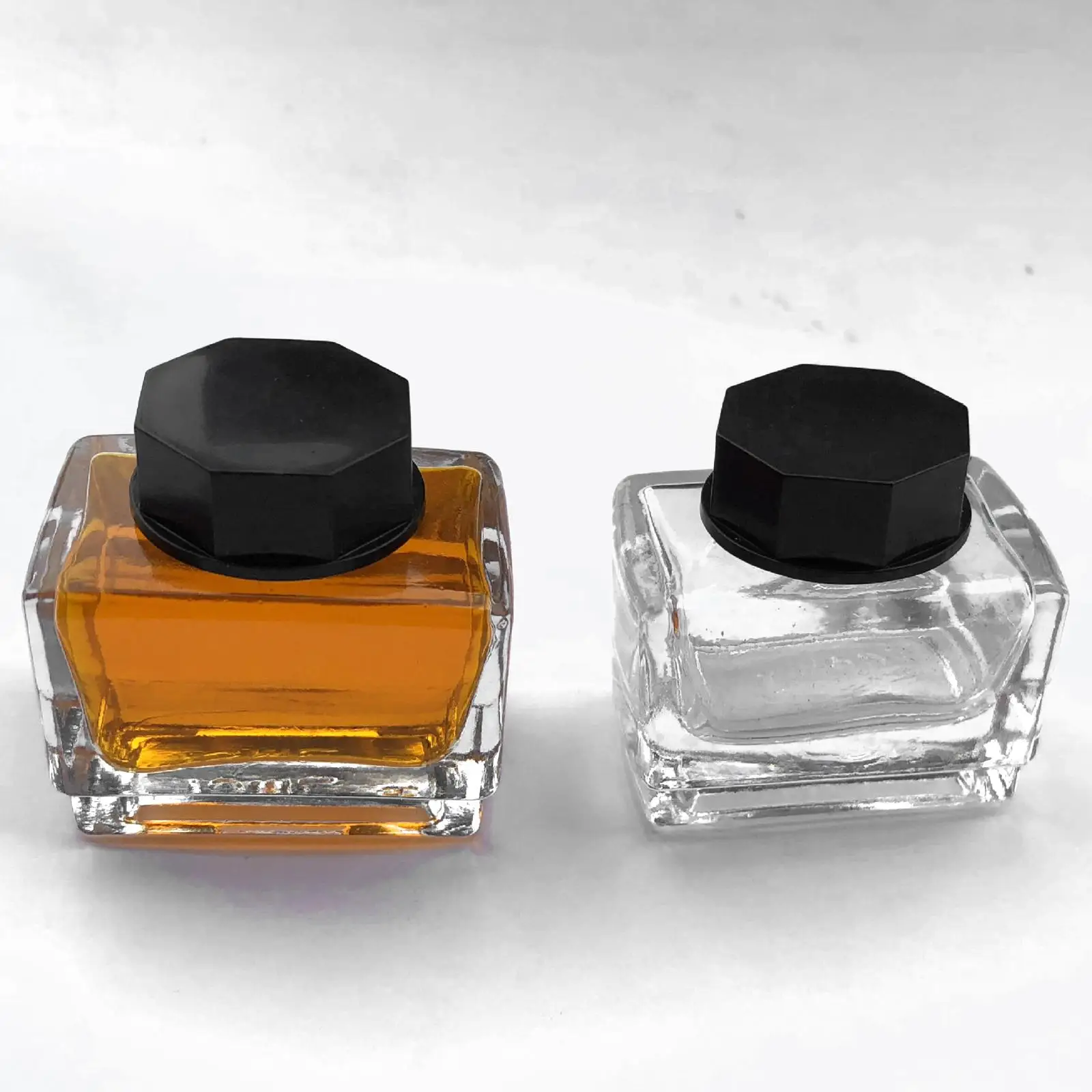 Bottiglie di vetro da 2 pezzi Mini contenitore per pigmenti Bottiglie di inchiostro vuote per inchiostro fai da te domestico Bottiglie di vetro vuote con tappo trasparente