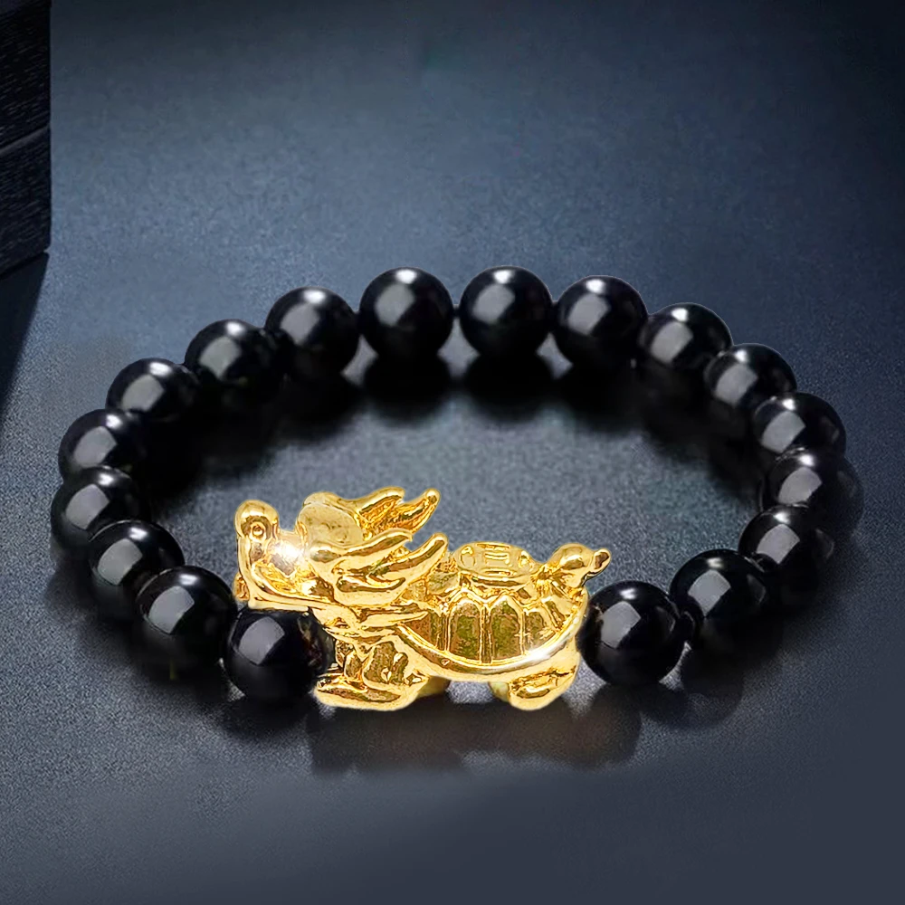 [Today's departure] 6mm Yong-eared Bracelet Obsidian Gam Bracelet Agiform Wet Wun Business Unliquid Mold unemployed Guibi Hugh Obok-Jae credit turtle