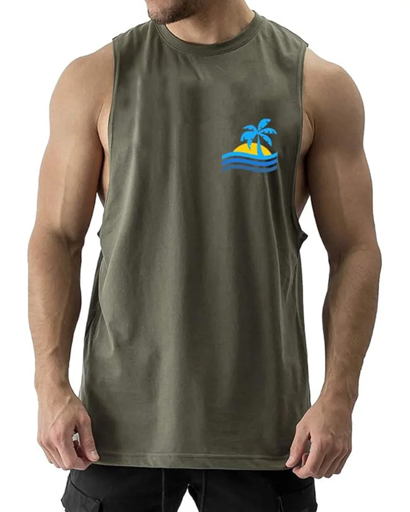 

Men's Sports Tank Top, Gym Workout Sleeveless Tank Top, Men's Bodybuilding Clothing, Casual Sports Tank Top Plus Size Men's Tank