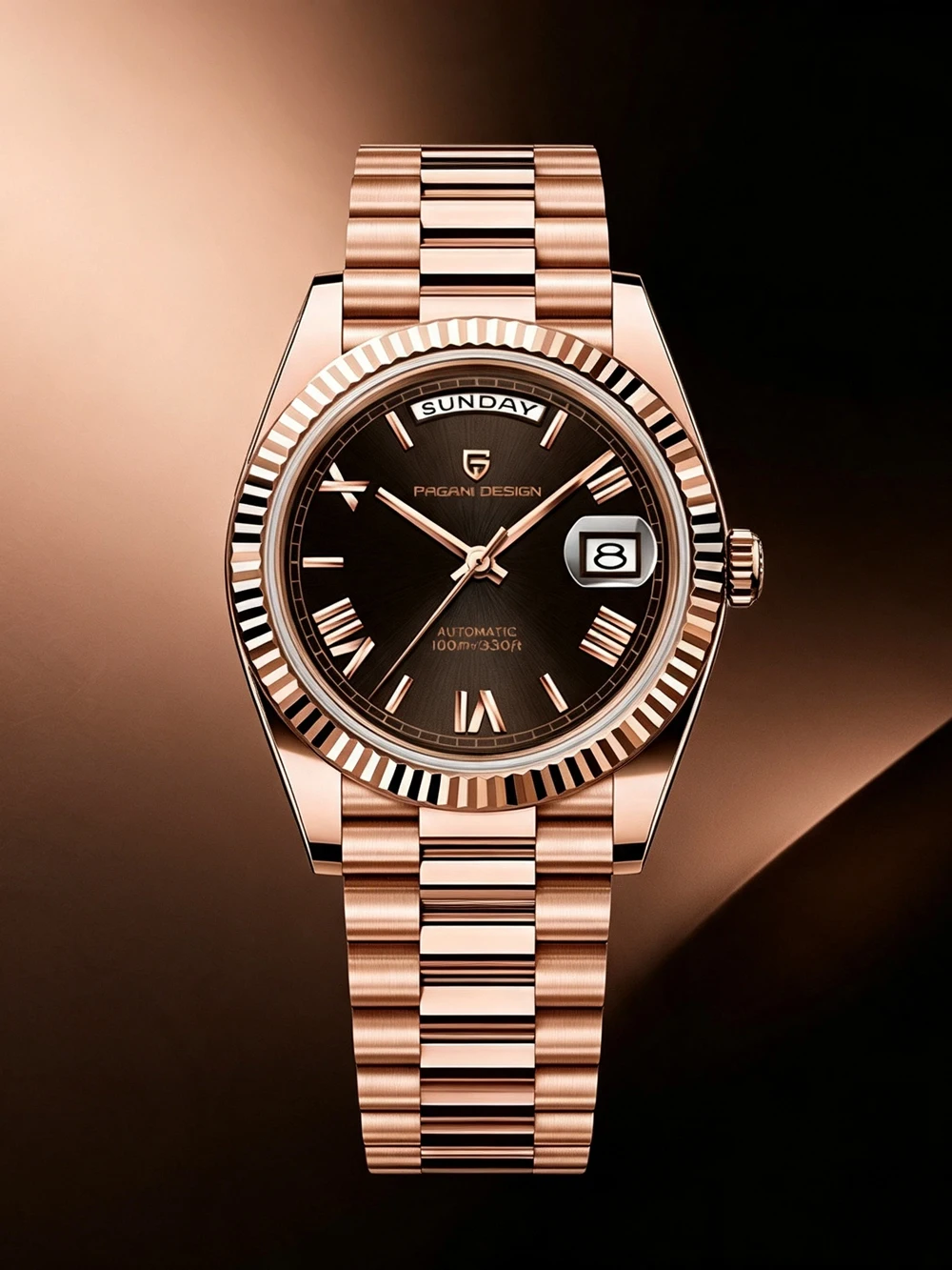 2026 Neue PAGANI DESIGN Herrenuhren DD36 Luxus Roségold Automatikuhr für Herren Mechanische Armbanduhren Datum Wasserdicht AR Saphirglas Edelstahl Herren Geschenkuhr