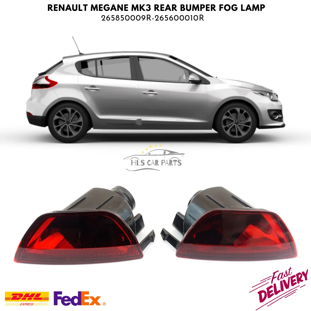 

For Renault Megane MK3 Rear Bumper Fog Lamp Lens Reflector Left Right Side 265850009R 265600010R 4/5 Door Free Shipping