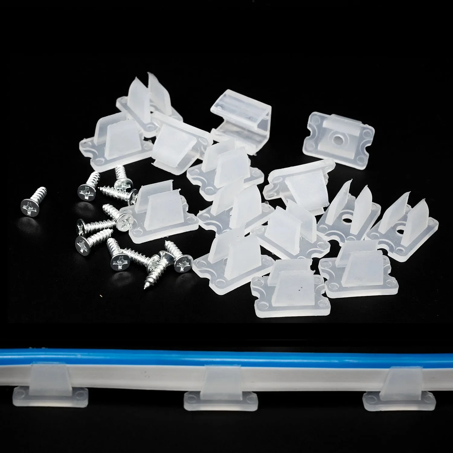 Connecteur Led néon 6MM 8MM, Clips de fixation avec vis pour bande lumineuse RGB 5050 3528, accessoires en plastique, fixation de montage