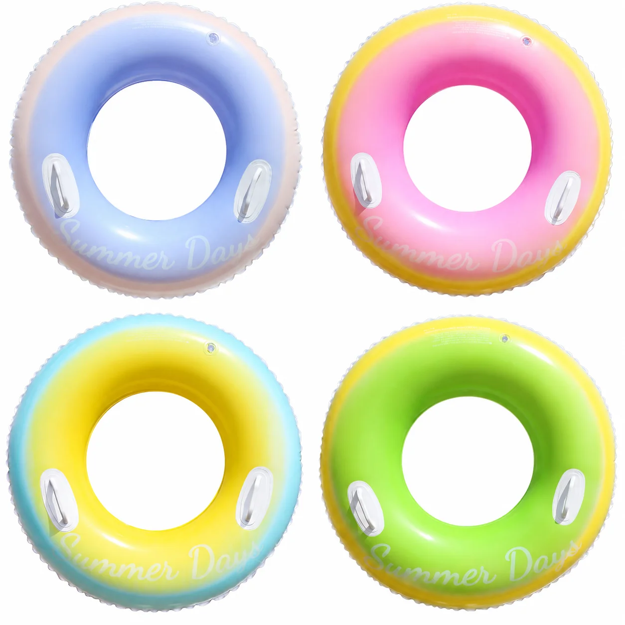 1pc Inflatable Swim Ring with Handles Large Pool Float Summer Days Water Tube for Swimming Pool Beach Vacation Party