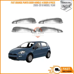 For Fiat Grande Punto Door Handle 4 Door 8 Piece 2005-2018 Stainless Steel Chrome Styling Style Body Kit Car Accessories