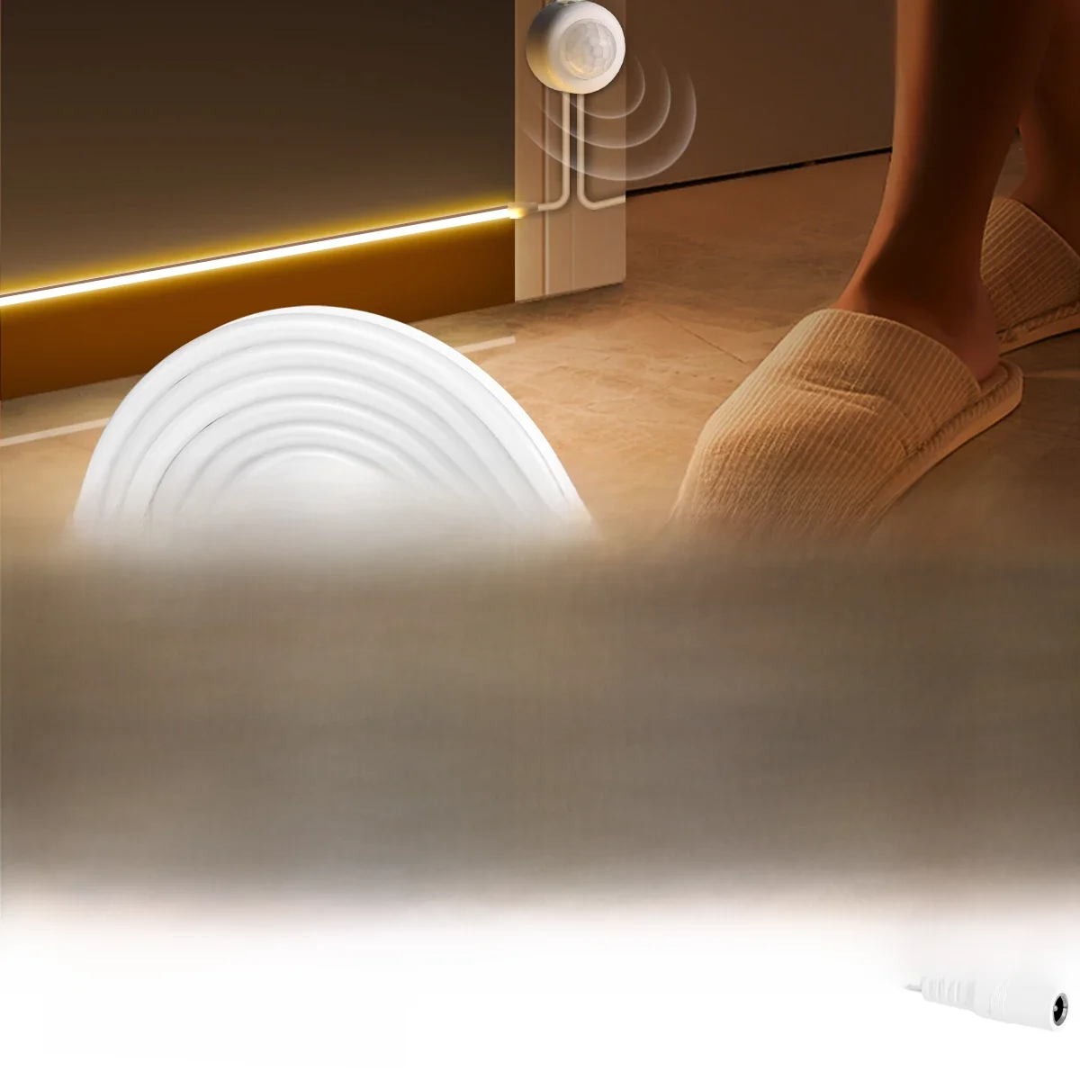 Bande lumineuse LED avec capteur de mouvement PIR sans fil, 12V, pour bricolage, cuisine, rétro-éclairage de noël, décoration de lampe