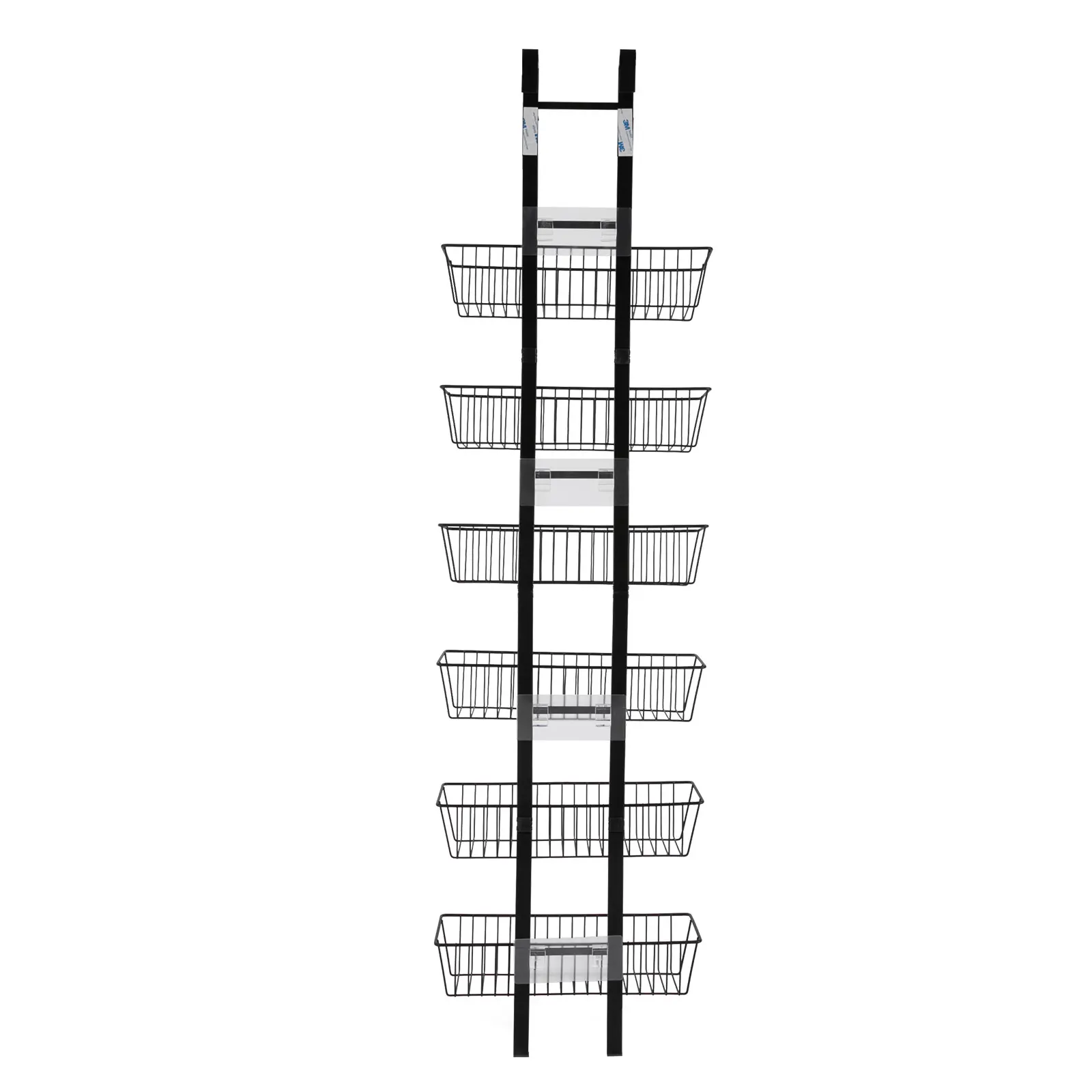 6-Tier Over The Door Organizer with Adjustable Basket, Spice Organizer for Pantry Door, Door Spice Rack for Kitchen, Living Room