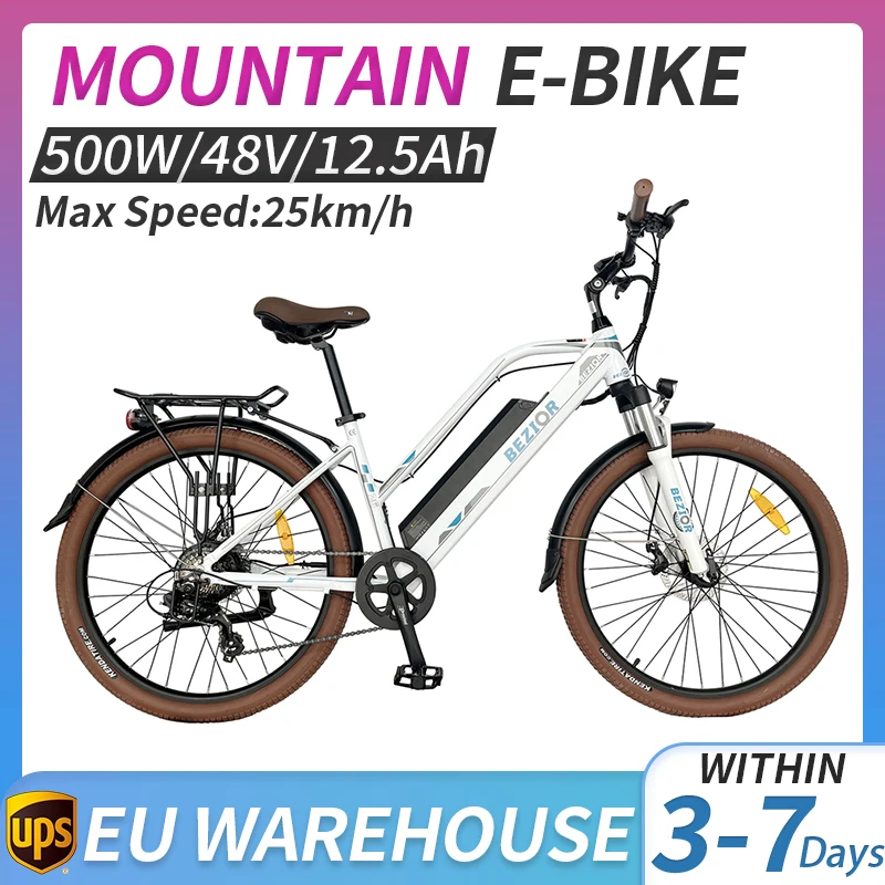 BEZIOR M2PRO 26 INCH ELECTRIC BIKE 500W 48V14.5AH BICYCLE LADY BIKE EU STOCK 7DAYS DELIVERED