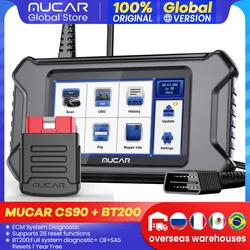 MUCAR-CS90 Profissional OBD2 Scanner Tool, 28 Reset Code Reader, Full OBD 2 Funções, Lifetime Free Use, Ferramentas de Diagnóstico Do Carro