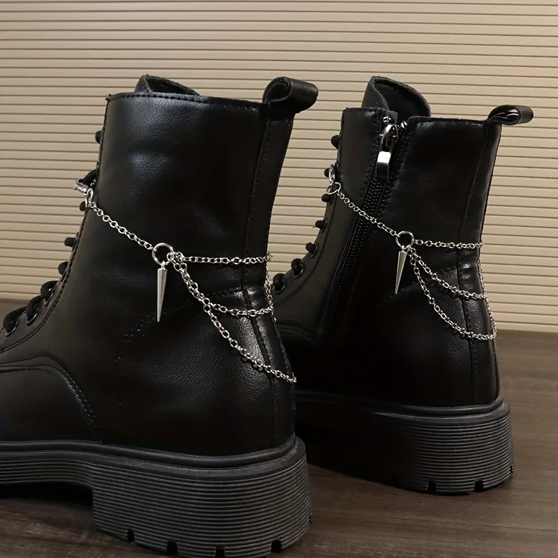 2 pcs of Y2K punk-style multi-layer conical pendant chain shoe accessories, suitable for daily wear and as gifts for Halloween