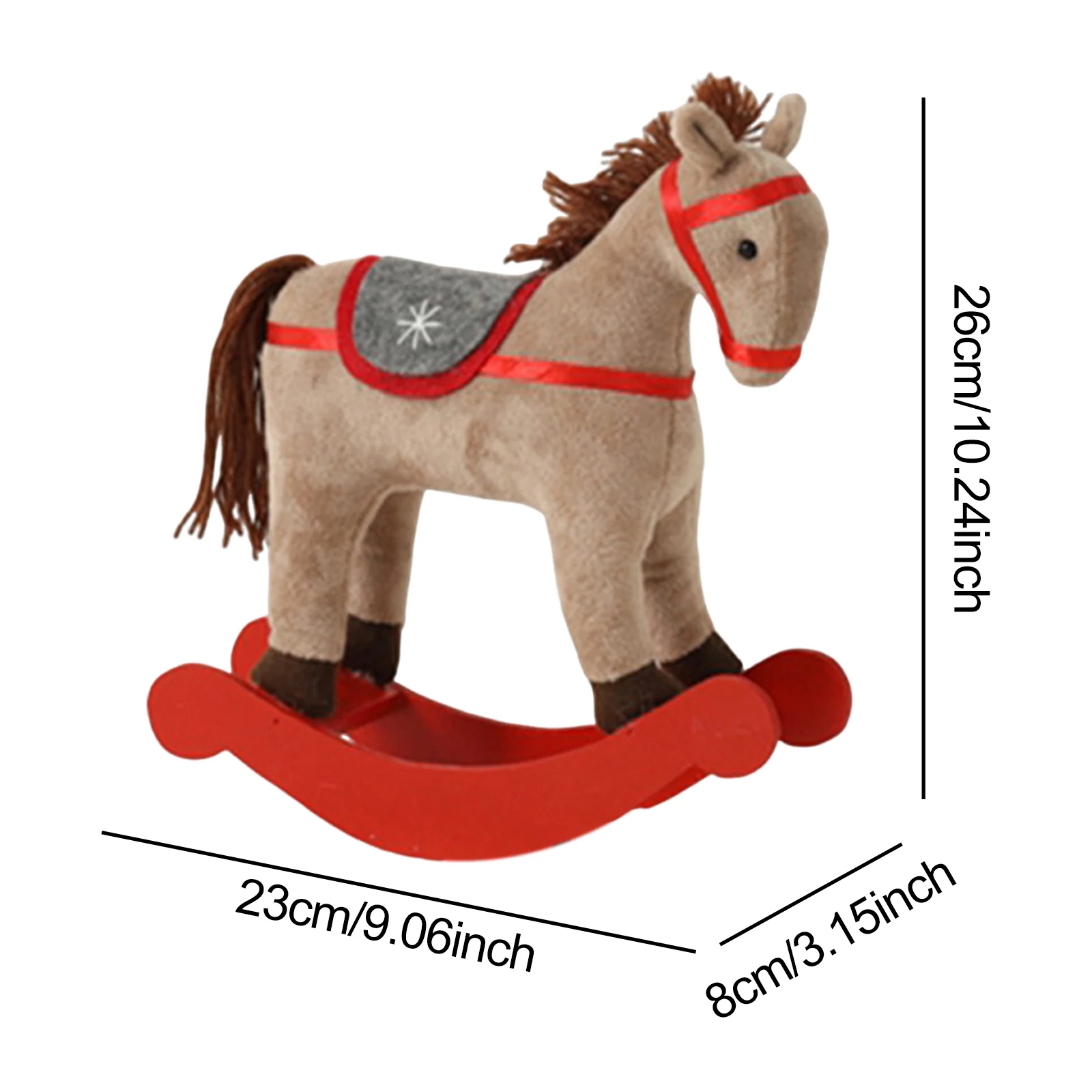 Cavallo a dondolo natalizio Giocattolo per l'educazione precoce dei bambini Cavallo a dondolo in legno Decorazioni festive Regalo per bambini