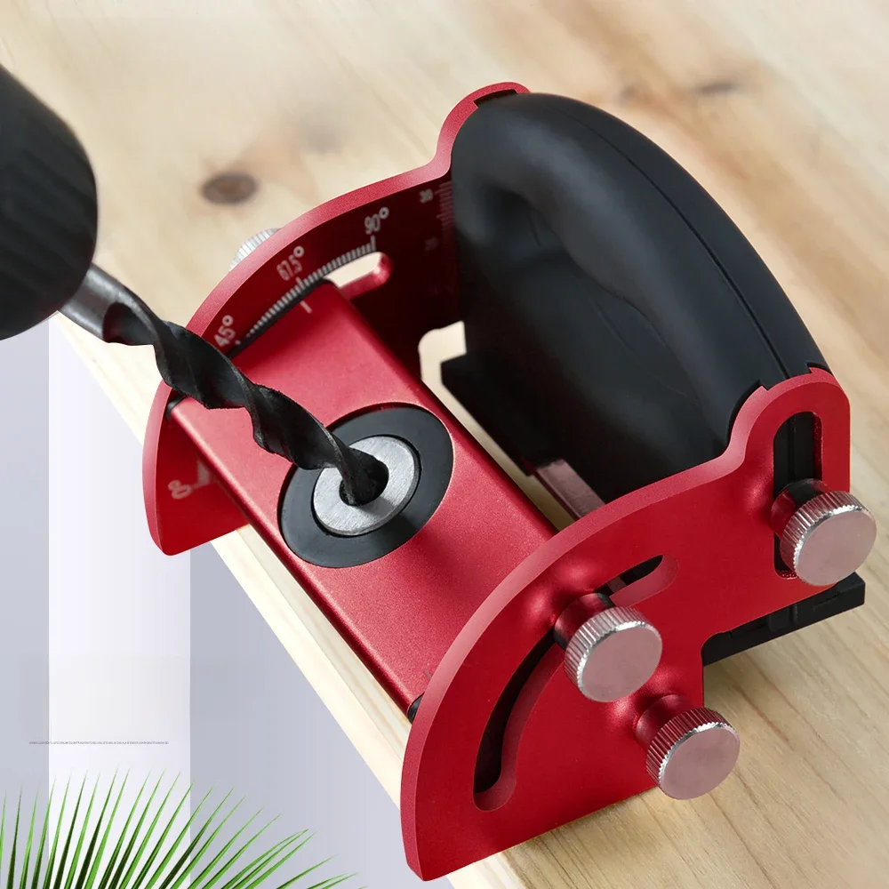 Guide d'angle de perçage en alliage Luminum, localisateur de trous, localisateur de perçage, outil d'installation d'épissure du bois, traceur de ligne, outils pour le travail du bois