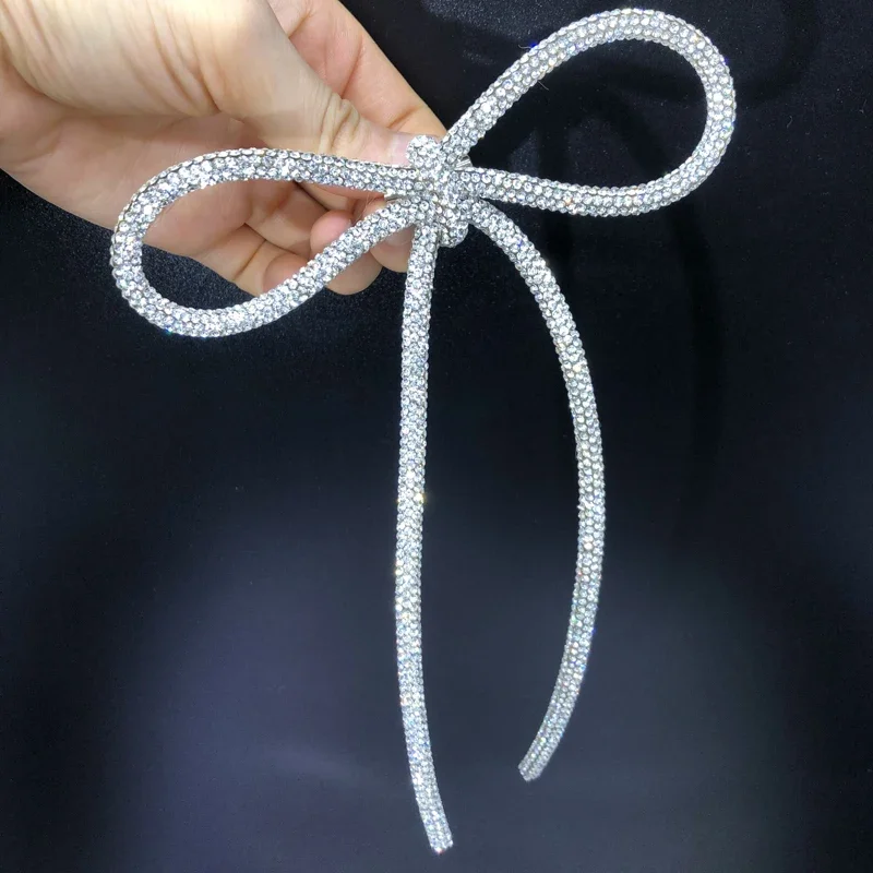 2 szt. Rhinestone Bowknot broszki błyszczący kryształ Strass DIY przewód wykończenia aplikacja na torby wieczorowe buty akcesoria dekoracyjne — zdjęcie 2