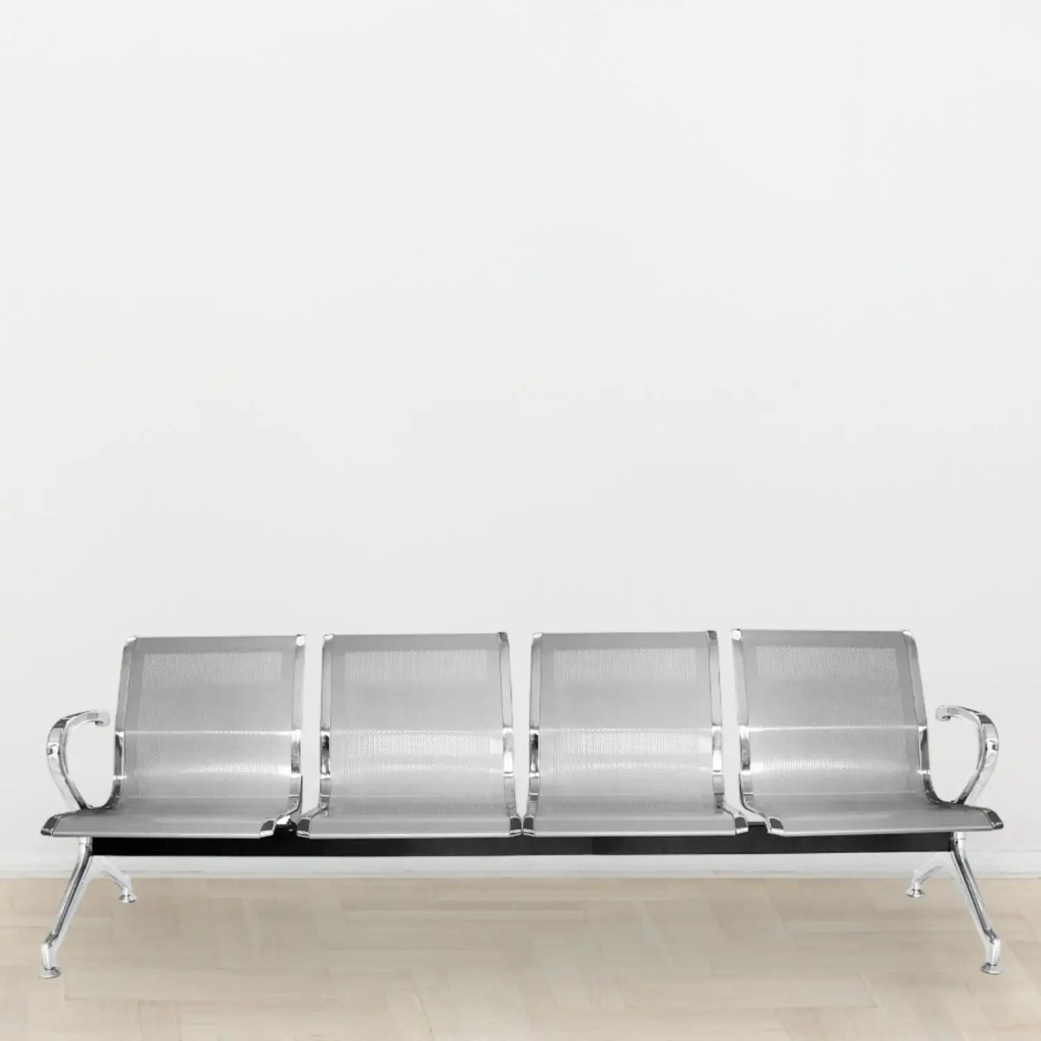 مقعد بلولاندر فولاذي ذو 4 مقاعد، مقعد لغرفة الانتظار، للاستقبال والمكاتب والمستشفى والبنك الخارجي #4